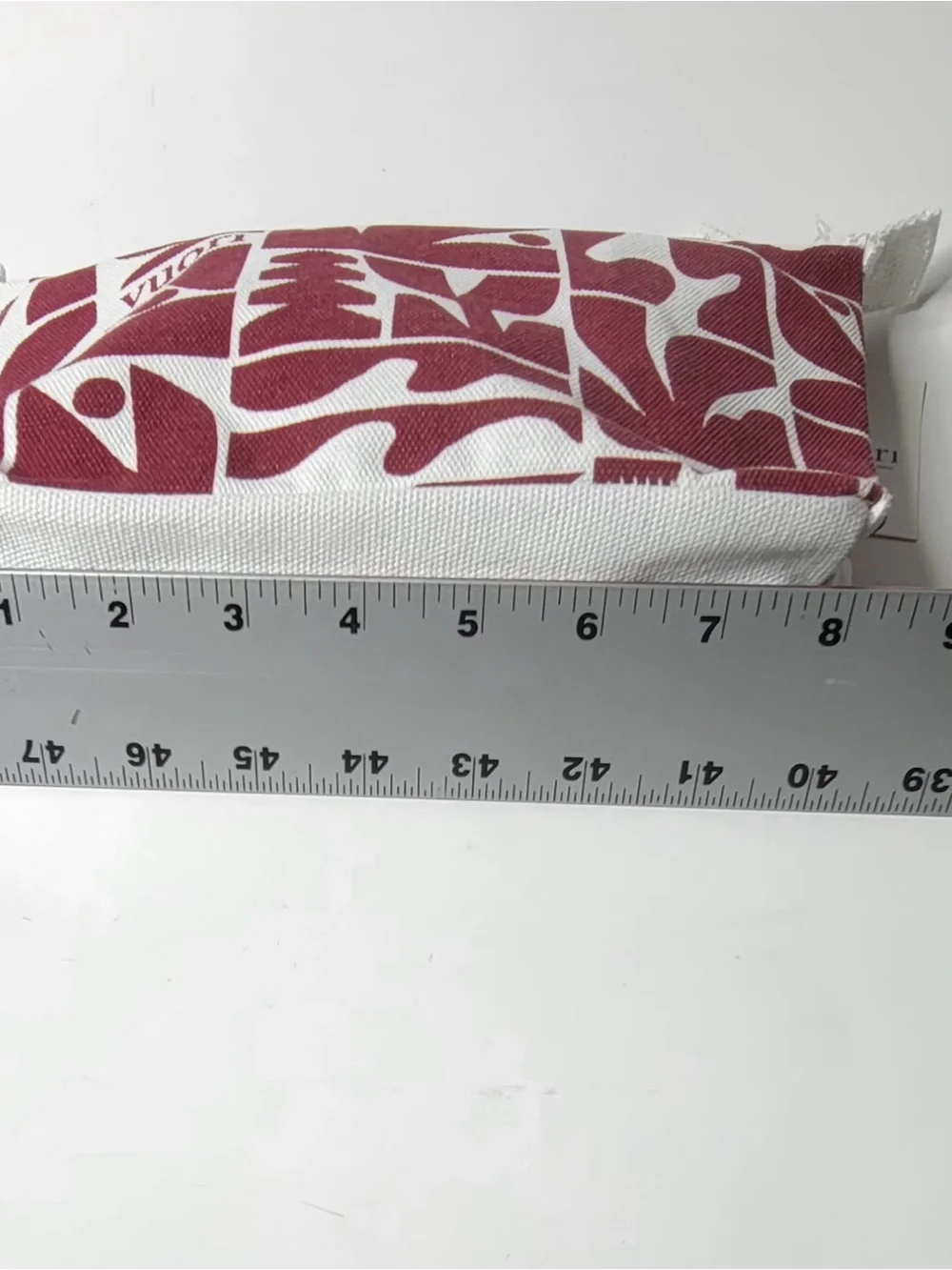 Vuori Burgundy & White Graphic Canvas Cosmetic Pouch